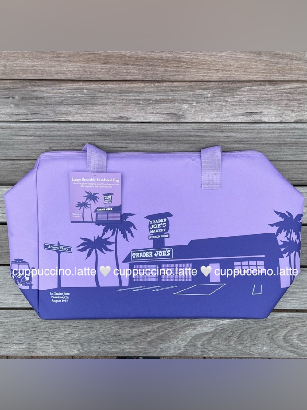 NWT Trader Joe’s 2026 Limited Edition Lilac Purple Rain Insulated Cooler Tote - Picture 3 of 7